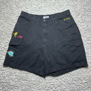 Vintage Dr. Seuss Shorts Womens 12 Cargo One Fish Two Embroidered High Rise